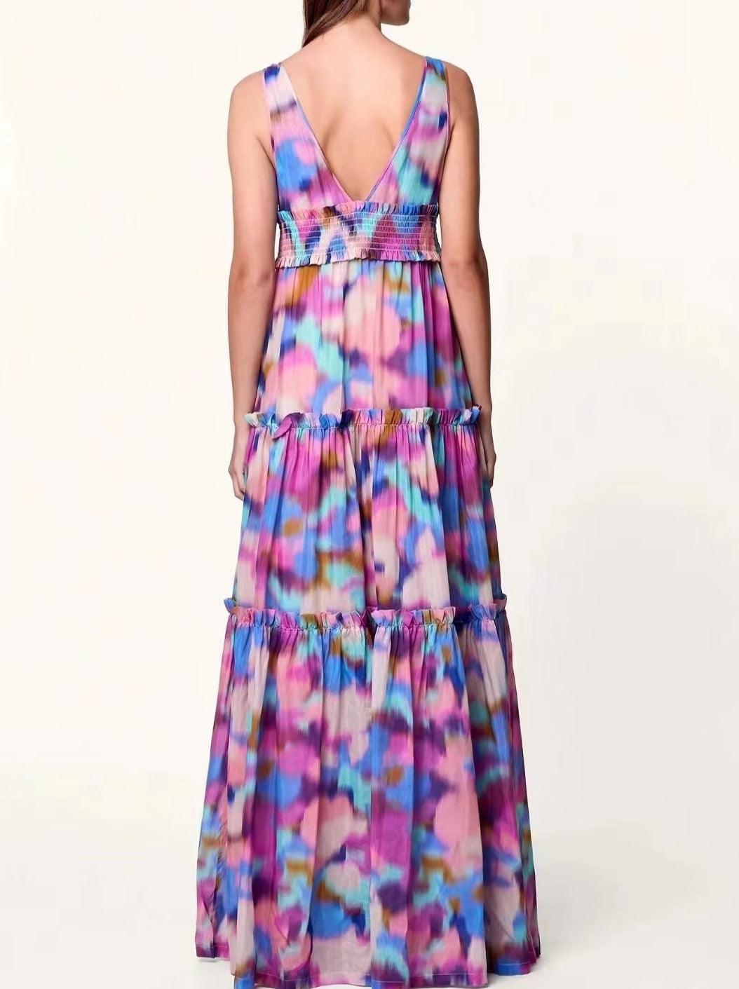 KittenAlarm - Rachael Floral-Print Tiered Dress