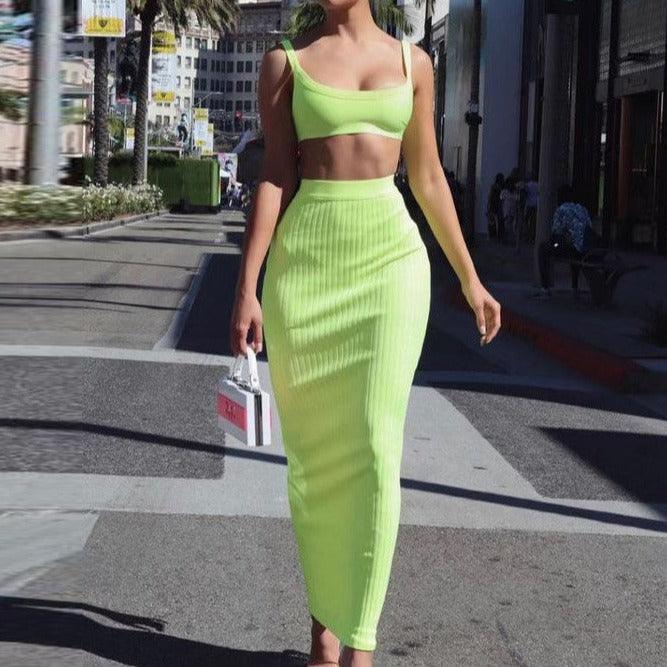 KittenAlarm - Rae-Anne Solid Skirt Set
