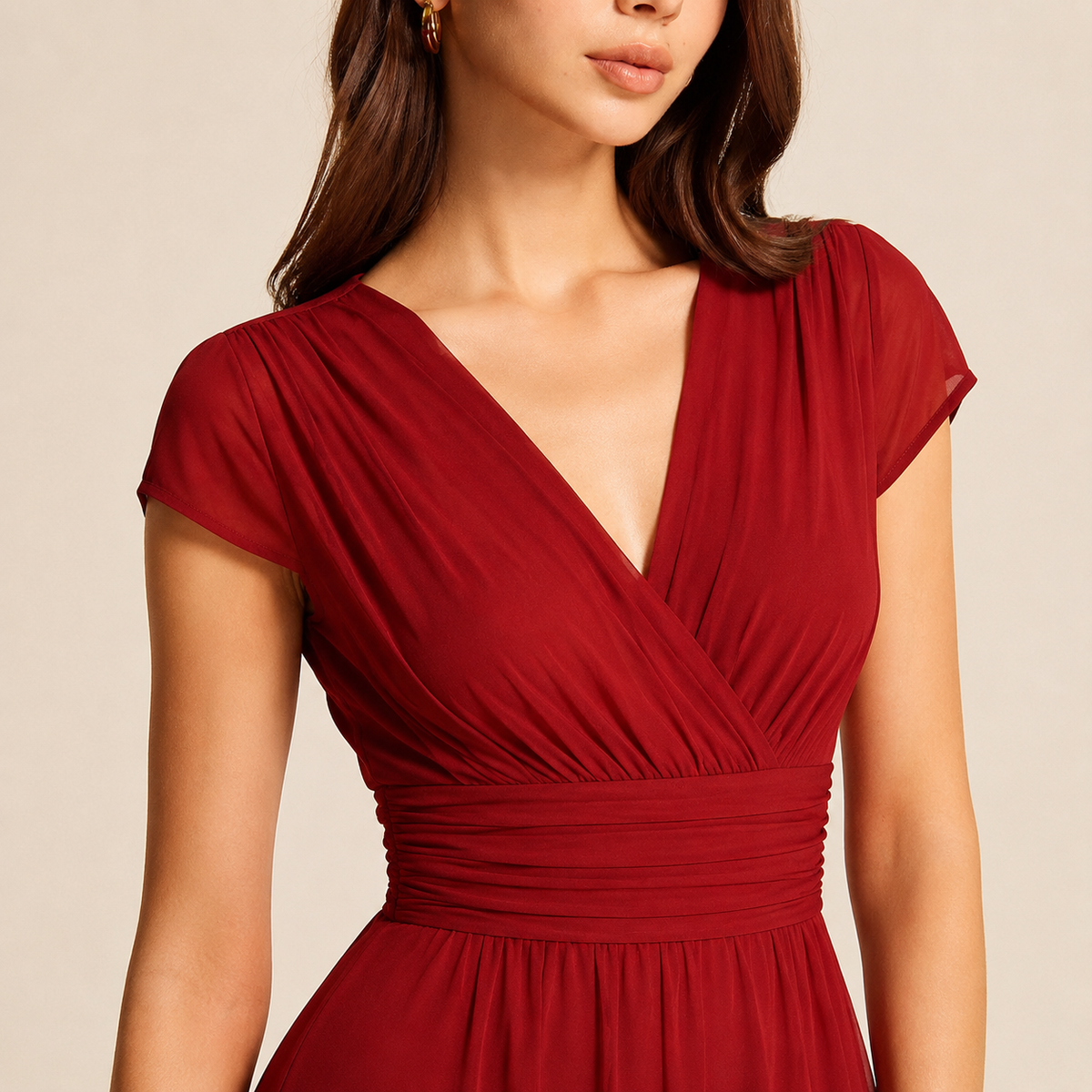 V-Neck Flutter Sleeve Fit and Flare Mini Dress 11
