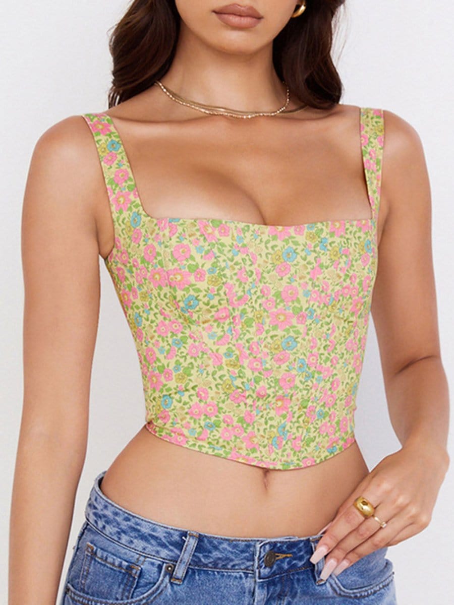 Floral Corset Top - Fashionpara
