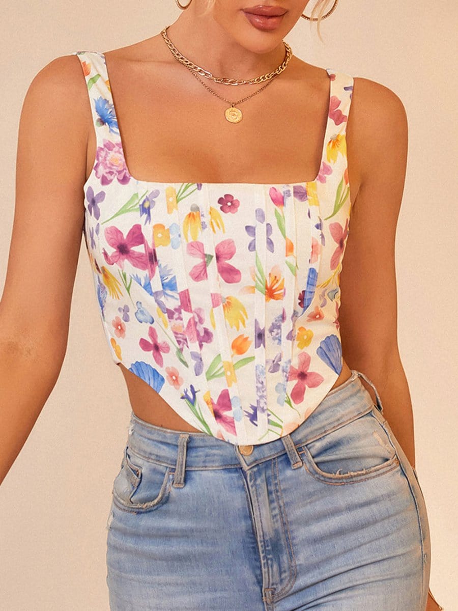 Floral Corset Top - Fashionpara