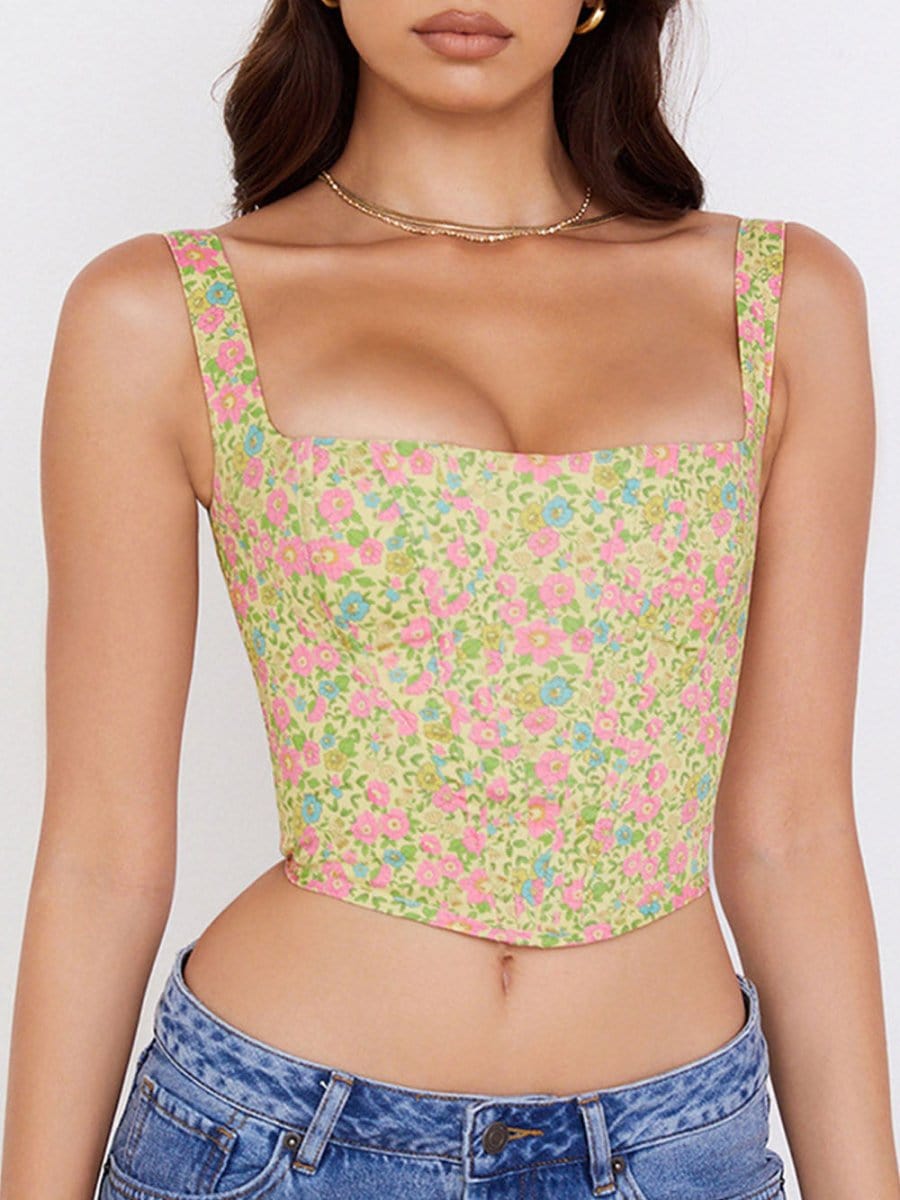Floral Corset Top - Fashionpara