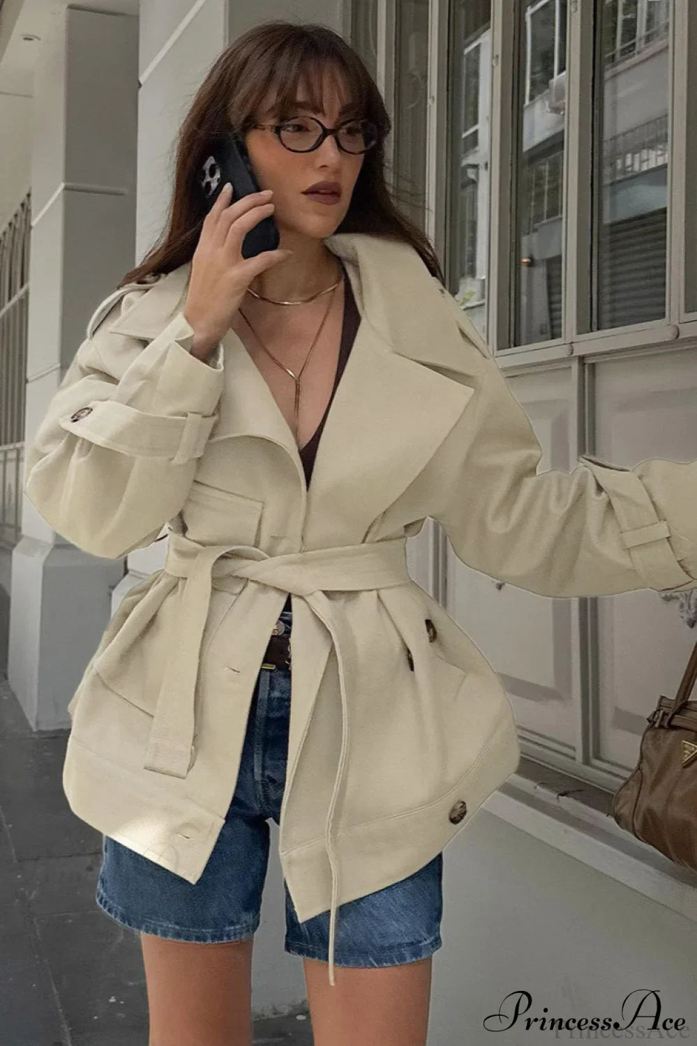 Elegant Retro British Long Sleeve Trench Coat for All Seasons