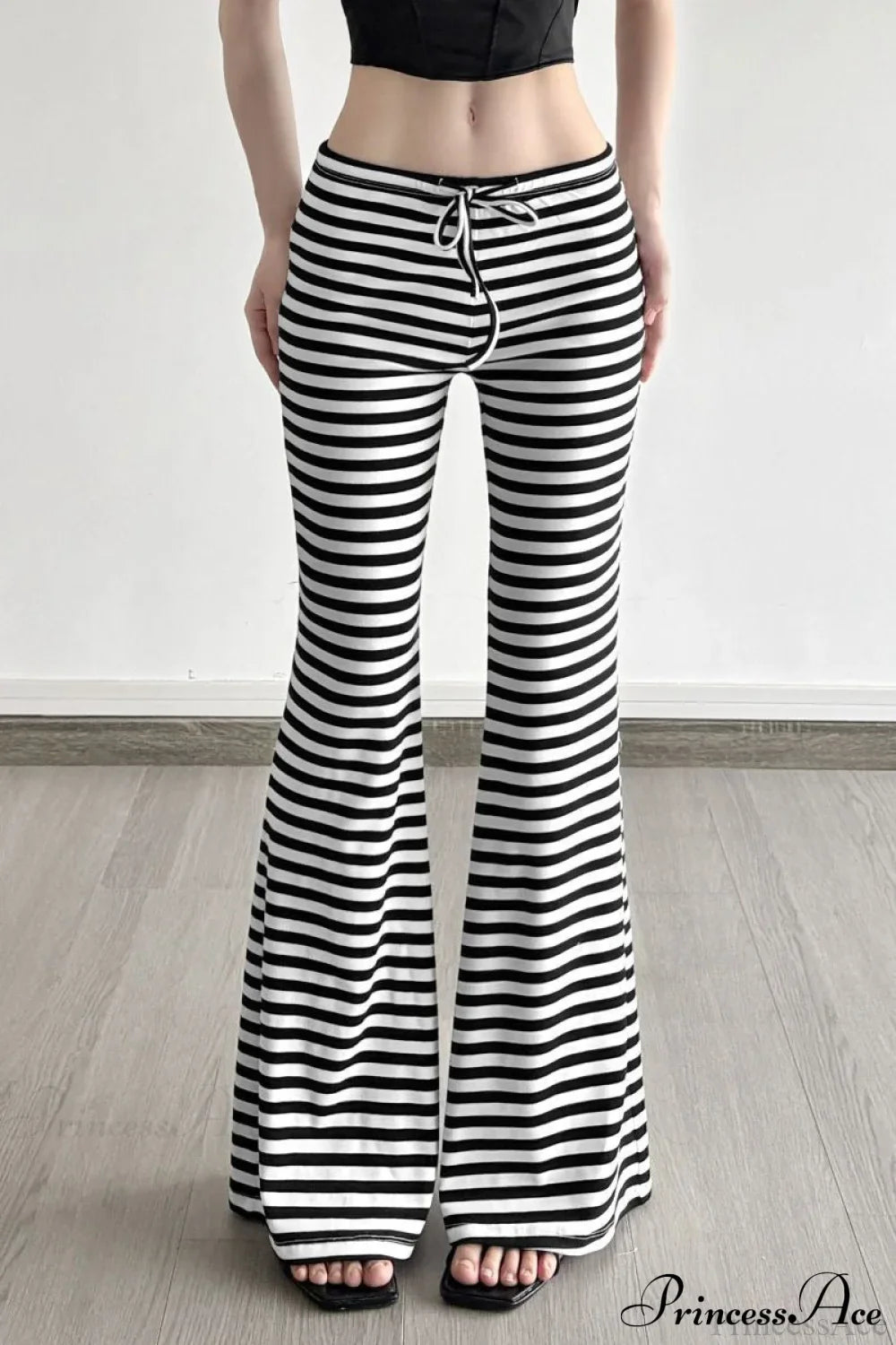 Retro Striped Bootcut Knit Pants