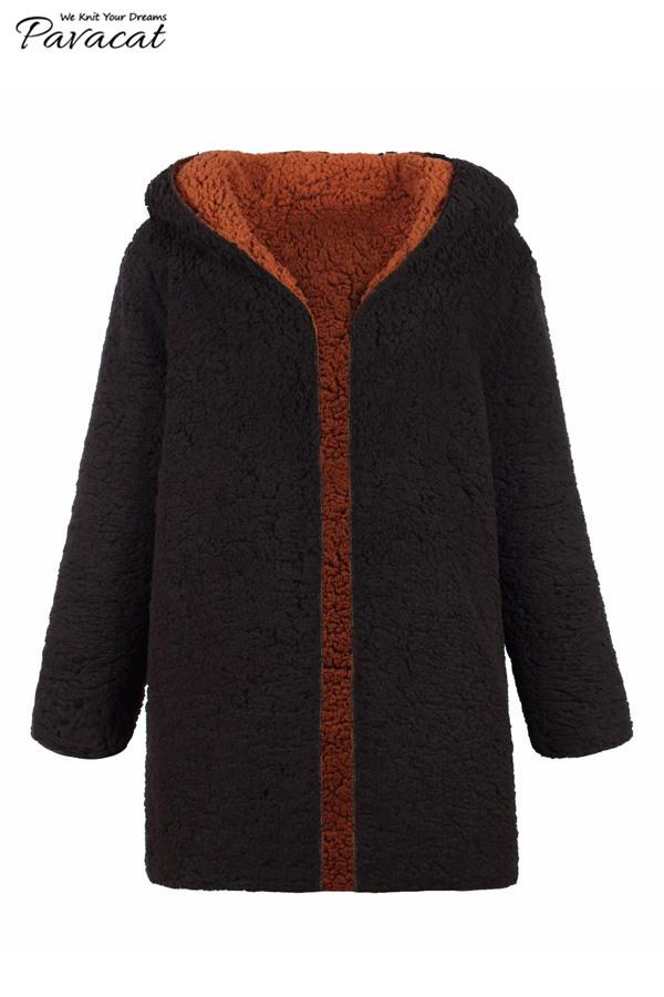 Reversible Thick Faux Lambswool Jacket for Cozy Style
