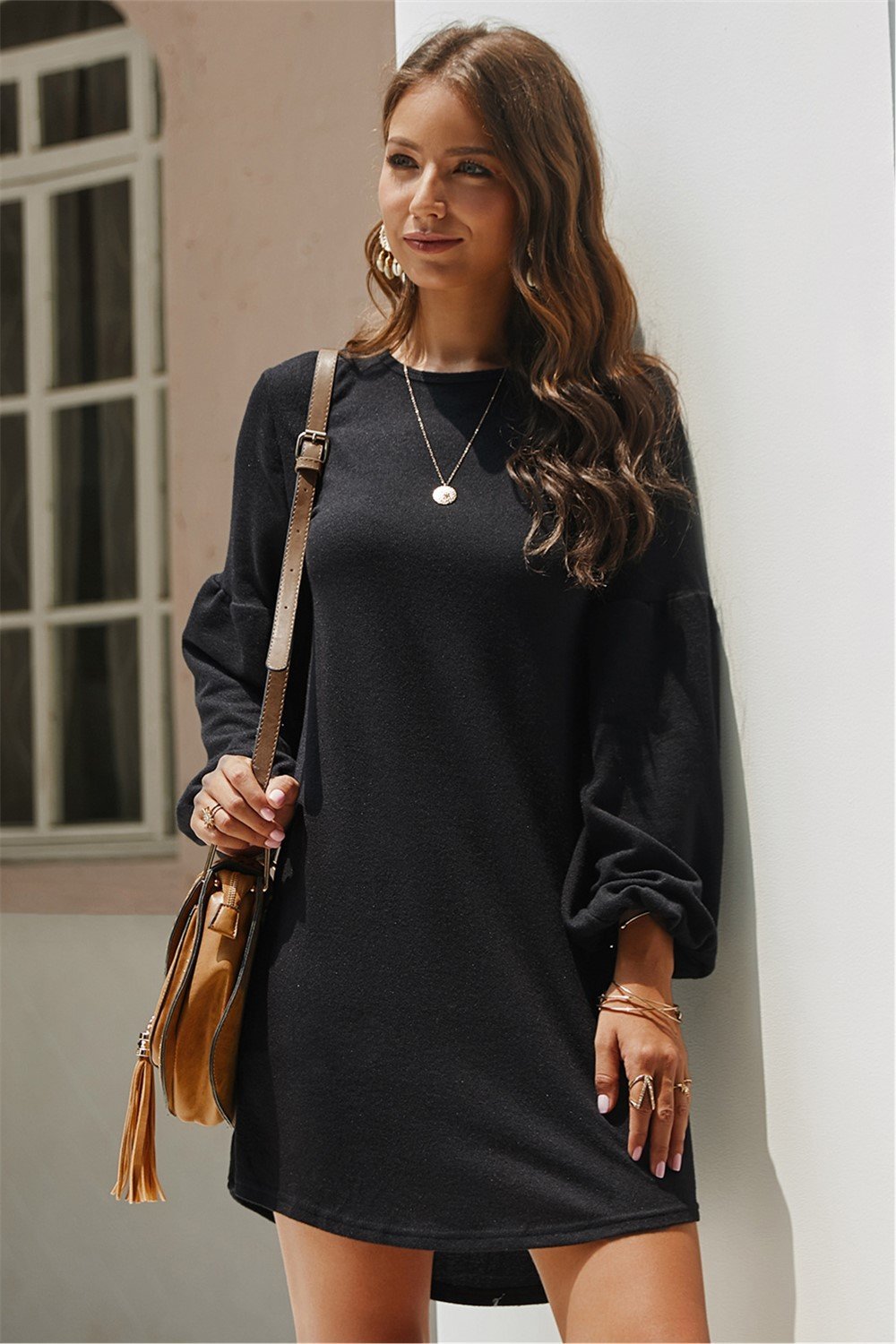 RadyRin Right On Time Gray Sweater Dress for Effortless Style