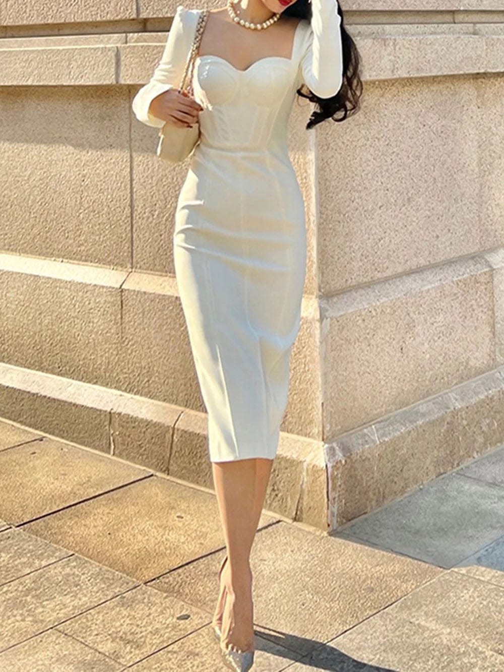 Bodycon Midi Dress - Fashionpara