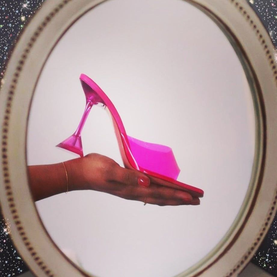Moonchild Perspex Square Toe Heeled Sandals