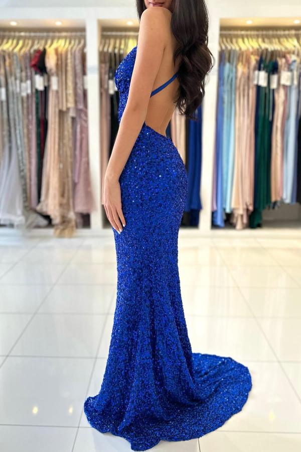 Royal Blue Mermaid Evening Dress Sleeveless - Fashionpara