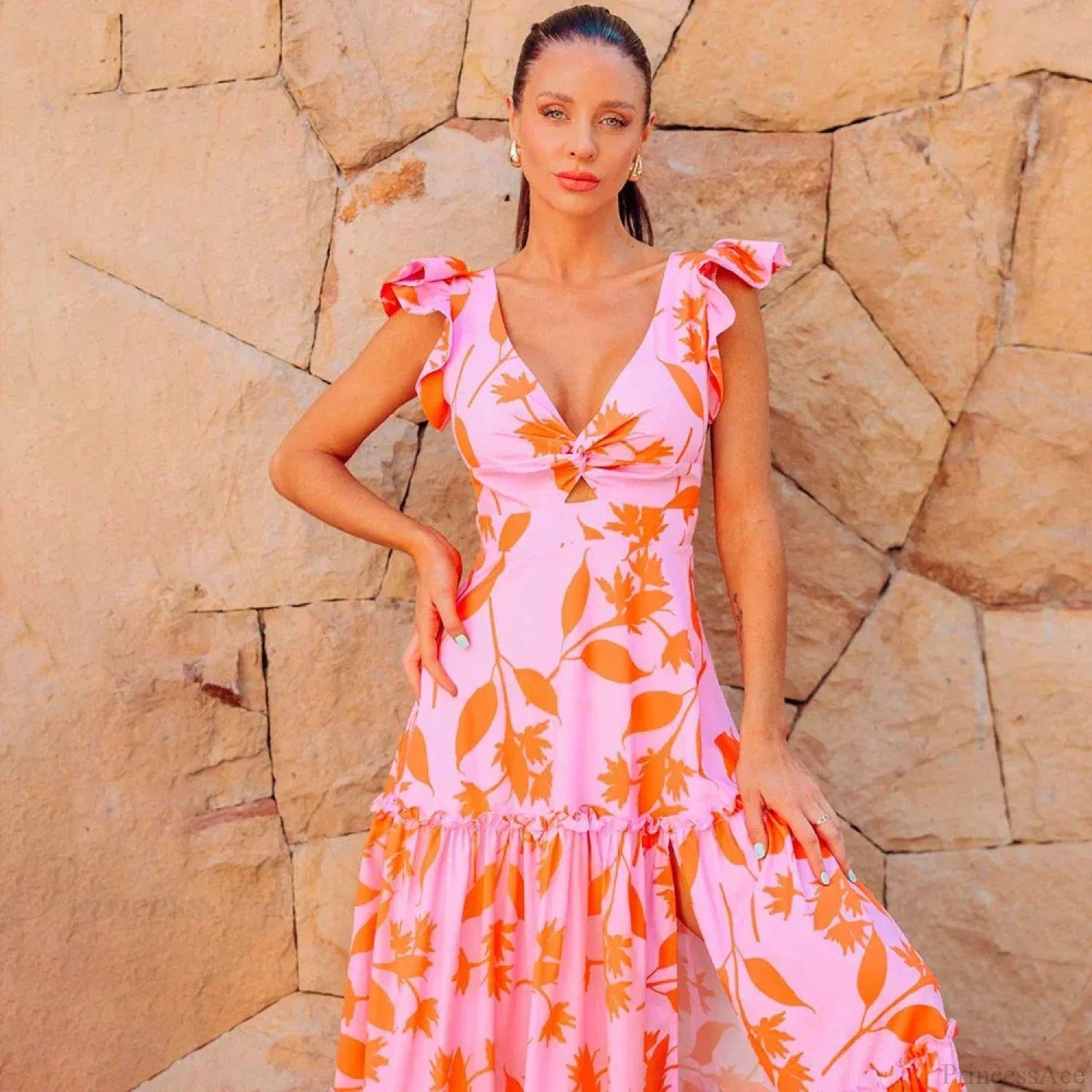 Ruffle One Piece Skirt Two Piece Set