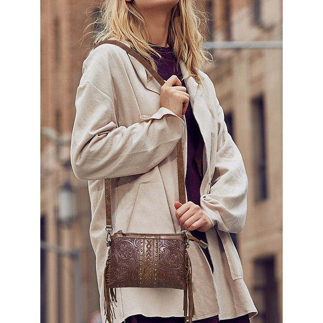 PU Crossbody Leather Bag Shoulder Wristlet Bags