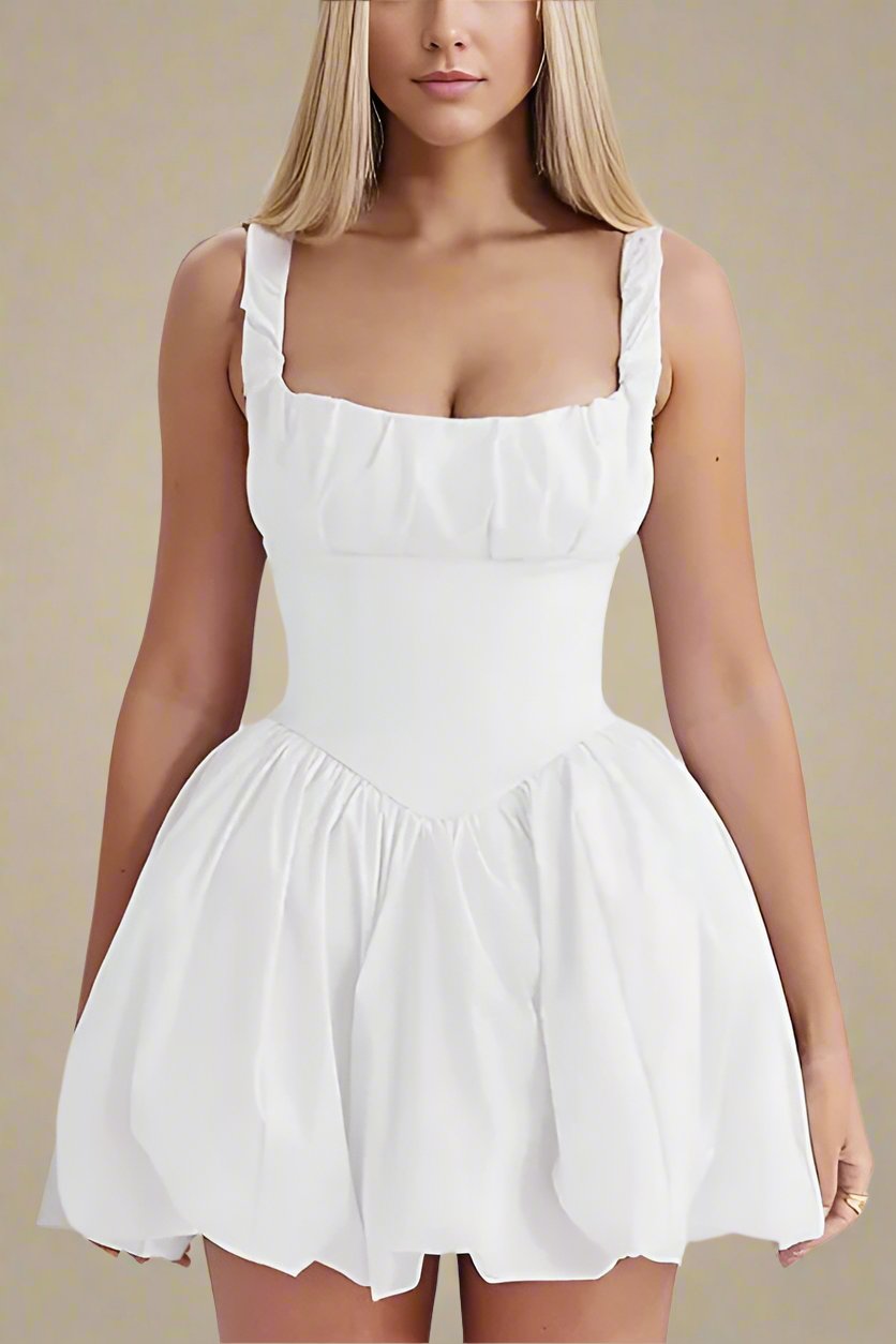 Saige Bodycon Mini Dress - Pearl White - Fashionpara