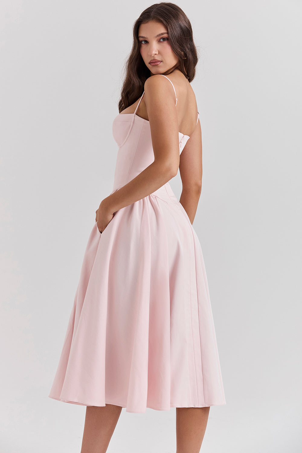 Corset Bustier Fit and Flare Midi Dress 18