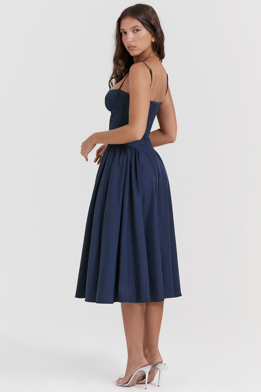 Corset Bustier Fit and Flare Midi Dress 3
