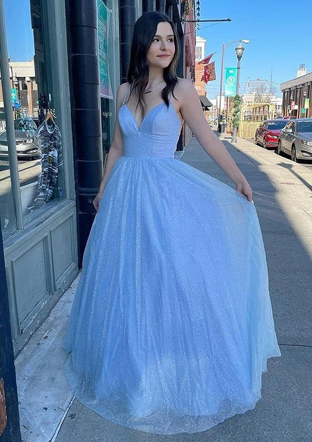 Satin Prom Dress/Evening Dress with Pleated Pockets - Ball Gown Sleeveless Scalloped Neck Sweep Train - Fashionpara