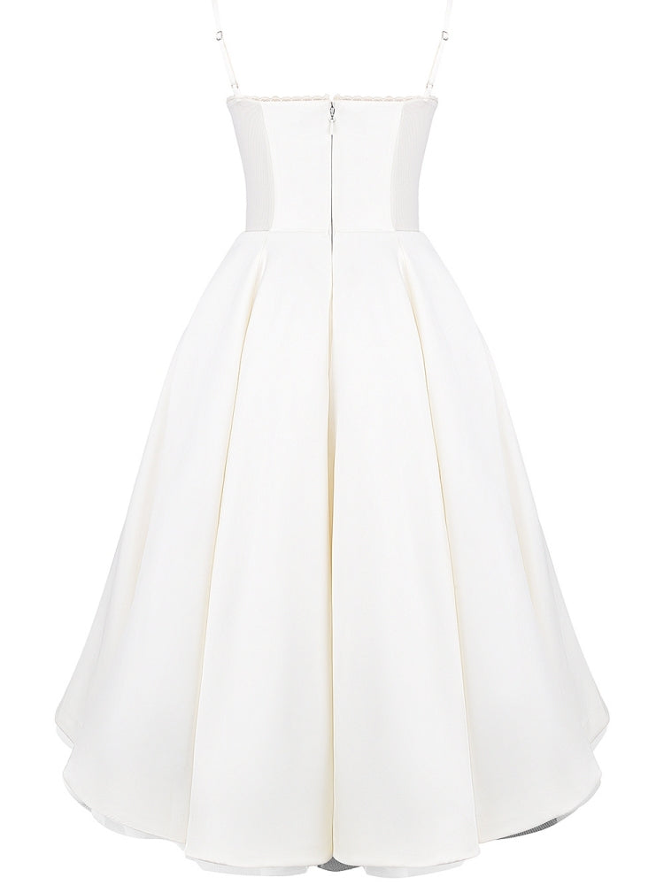 White Tulle Midi Dress - View 8