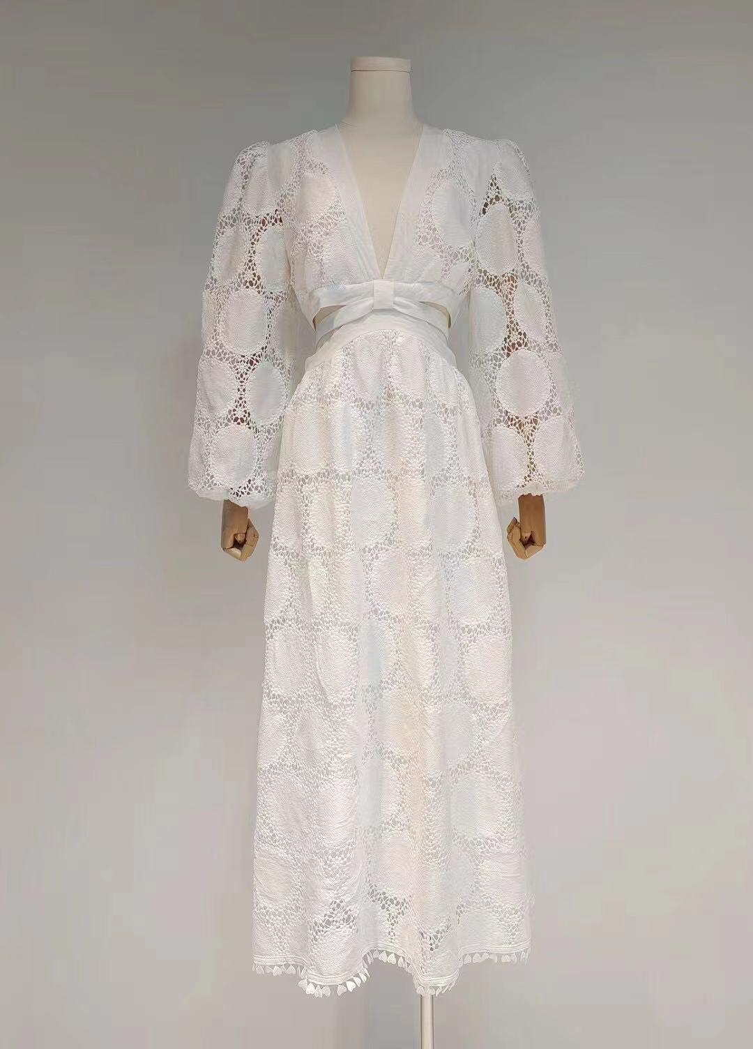 KittenAlarm - Seanna Lace Cotton Embroidered Cut Out Dress