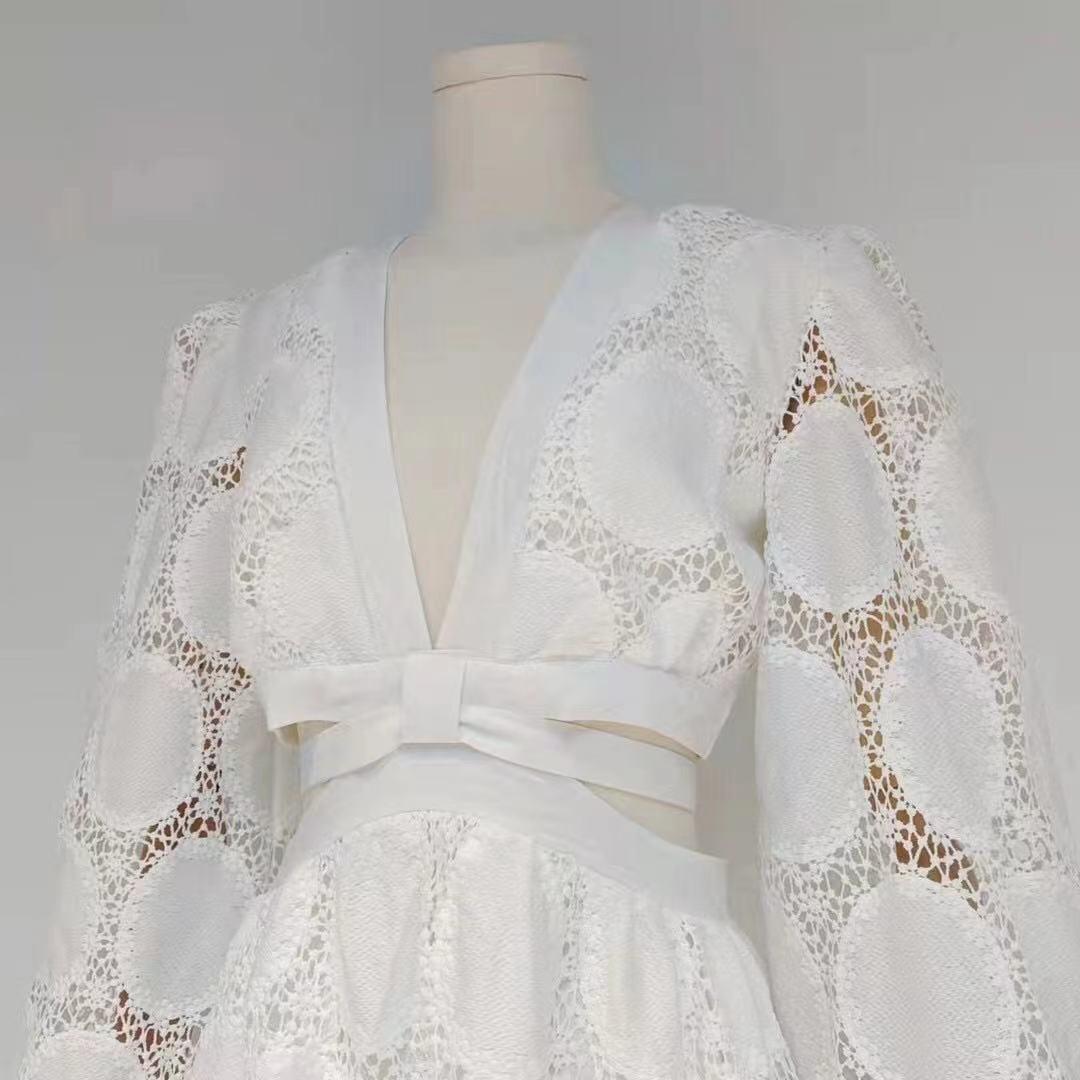 KittenAlarm - Seanna Lace Cotton Embroidered Cut Out Dress