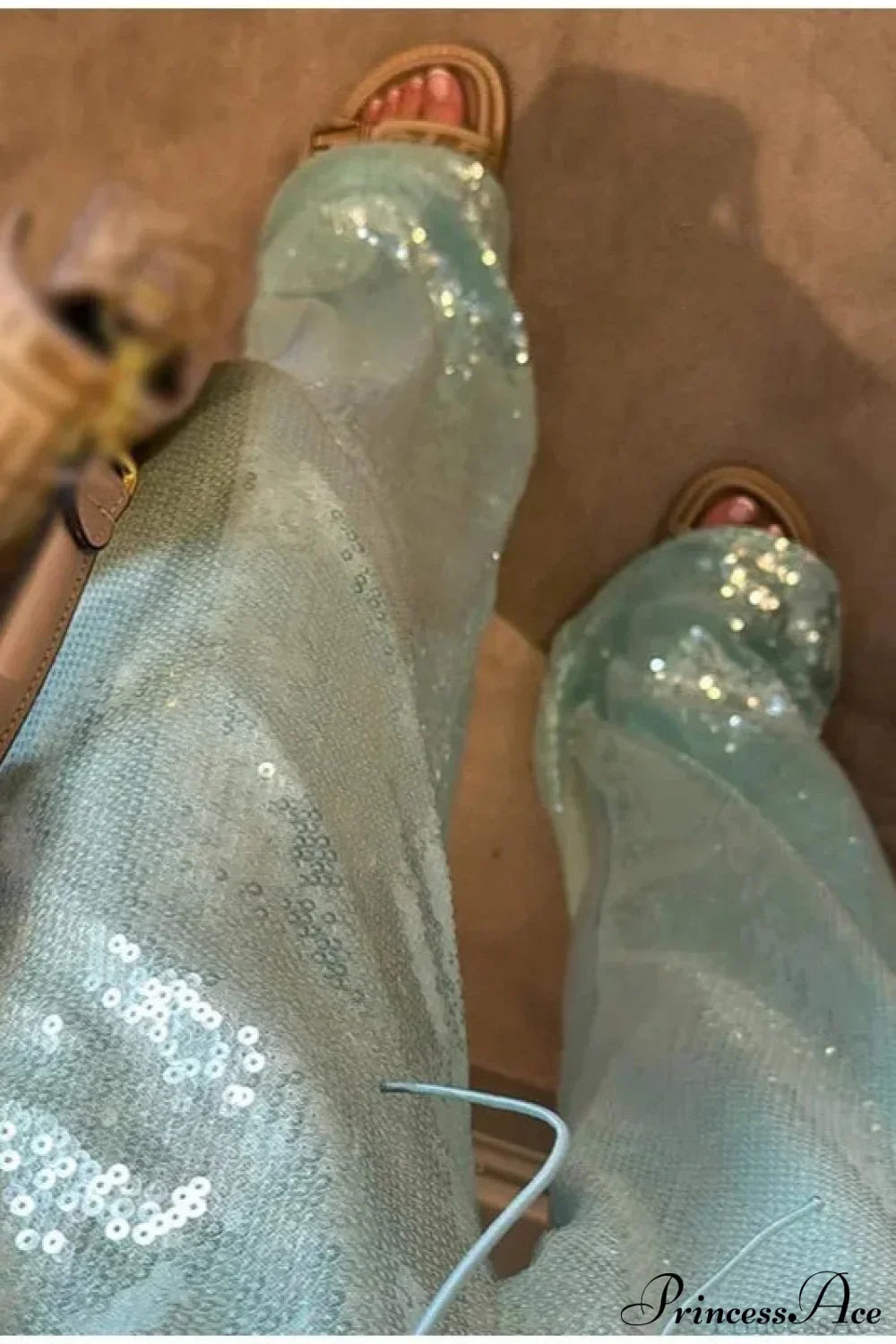 Sequin Loose Wide-Leg Casual Pants