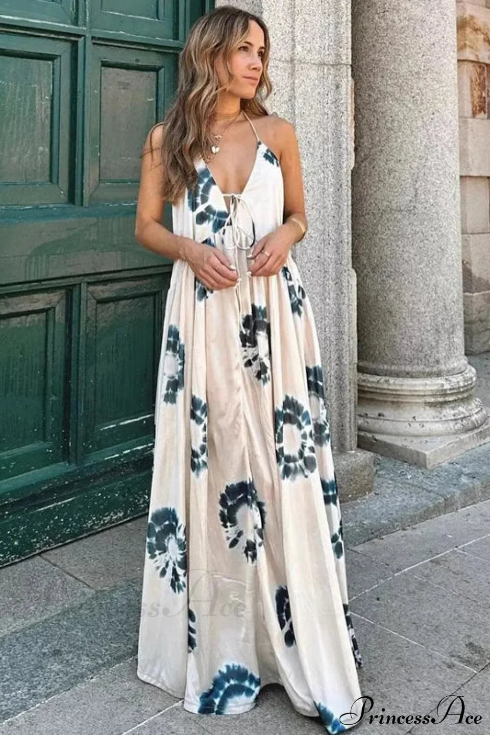 Sexy Backless Boho Dress Blue / S bohodress-250126