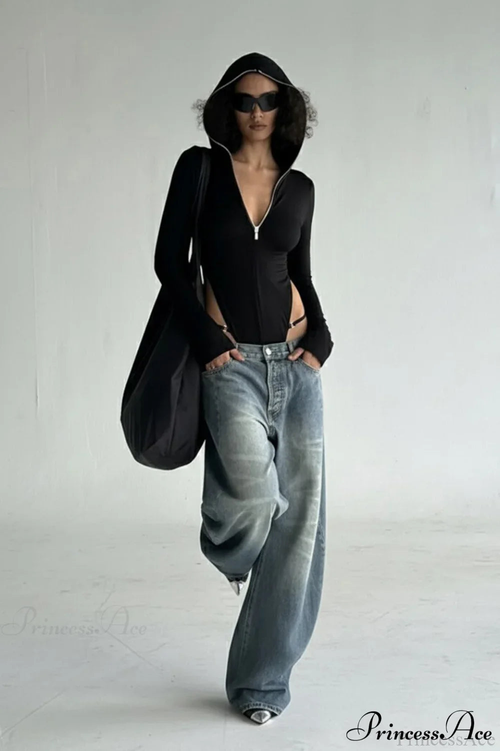 Sexy Long Sleeve Zip-Up Slim Fit Hoodie