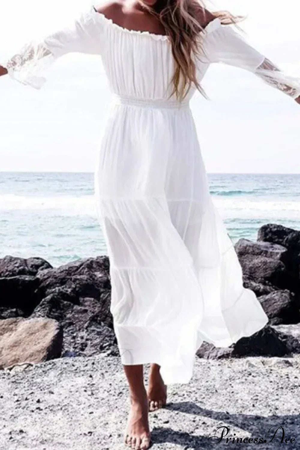 Sexy Off-Shoulder Lace Boho Dress