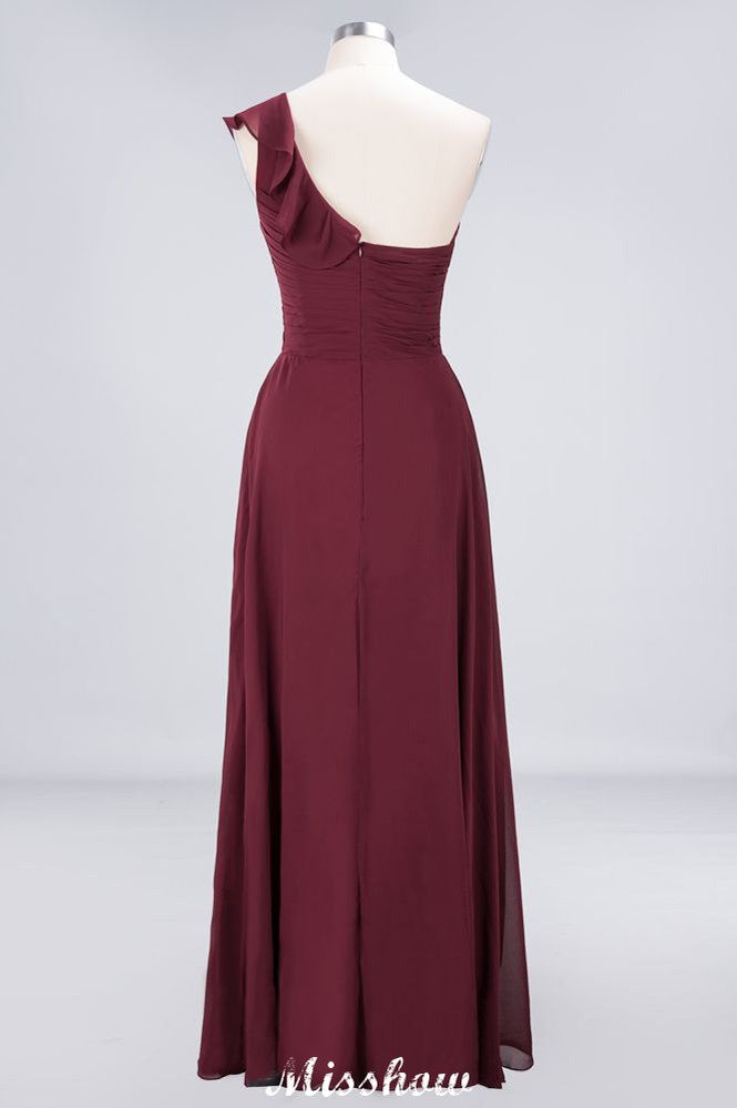 Sexy One-Shoulder Sweetheart Sleeveless Bridesmaid Dress Ruffles Beach Wedding Party Dress