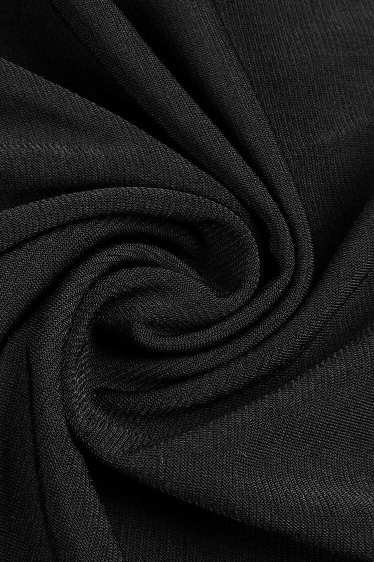 Sexy Rosette Ruched Cutout Off Shoulder Crop Two Piece Flared Pants Set - Fashionpara