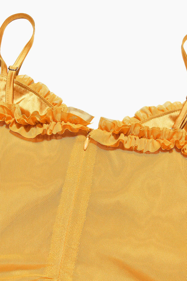 Sexy Ruffle Sweetheart Ruched Mesh High Low Fishtail Slip Evening Dress - Fashionpara