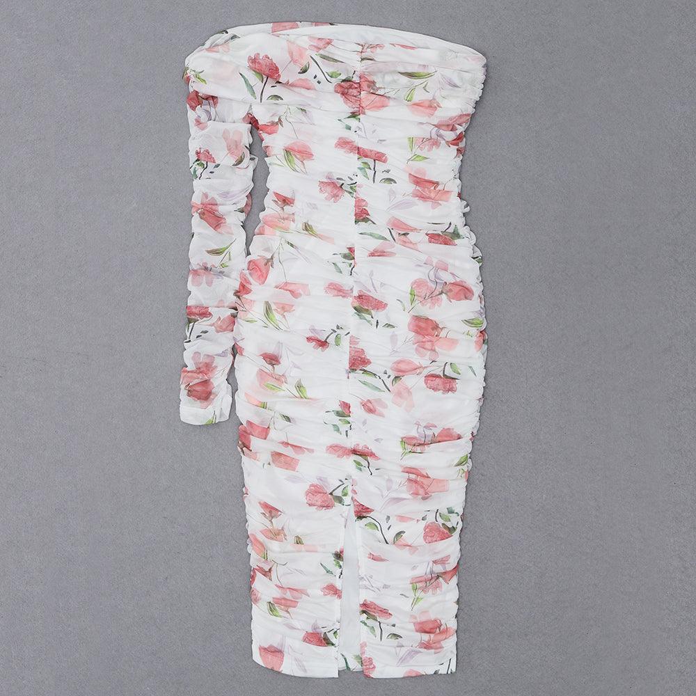 KittenAlarm - Shanese One Shoulder Sleeve Midi Dress