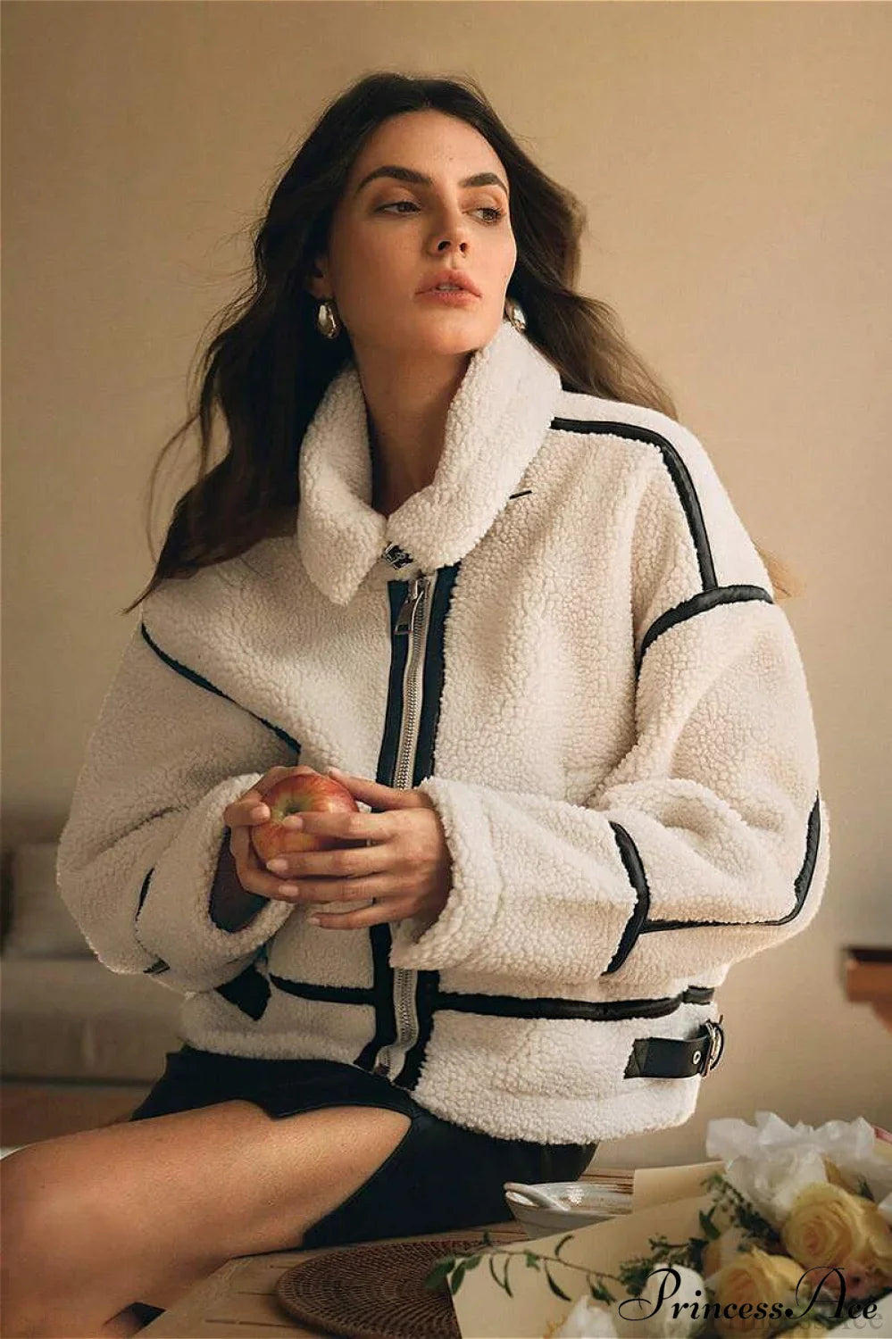 Thick Fleece Shearling Biker Coat for Ultimate Warmth