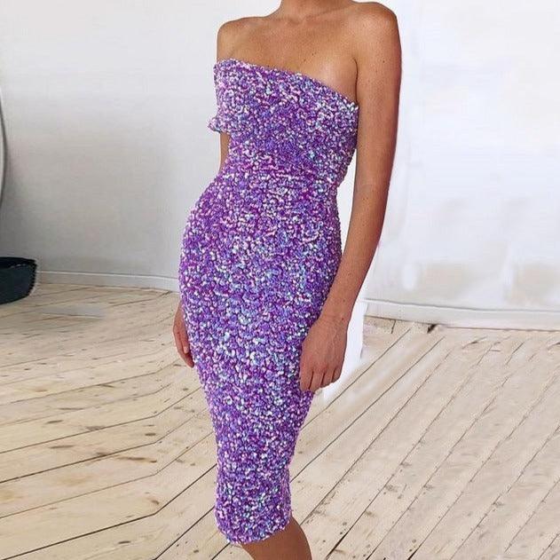 KittenAlarm - Shelby Off Shoulder Sequin Dress