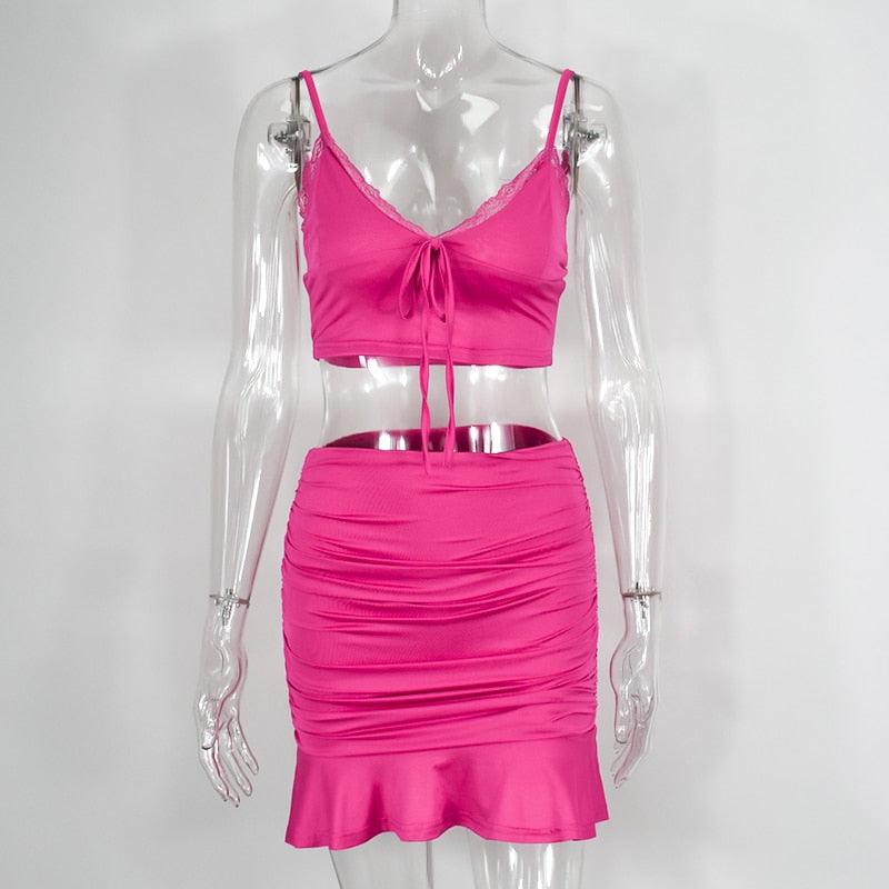 KittenAlarm - Shiloh Solid Cami Top & Skirt Set
