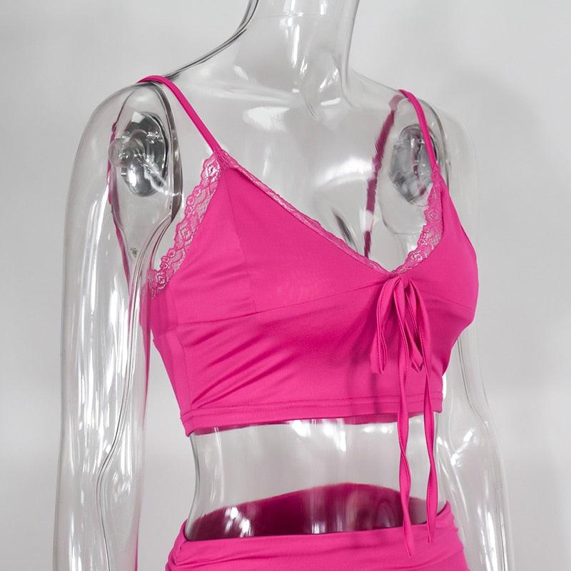 KittenAlarm - Shiloh Solid Cami Top & Skirt Set
