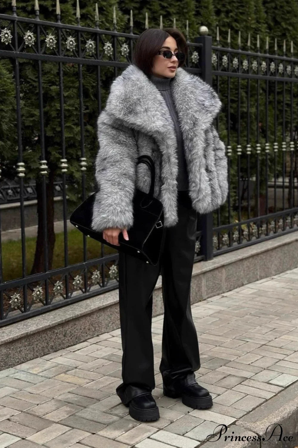 Silver Fox Faux Fur Short Coat for Luxurious Comfort