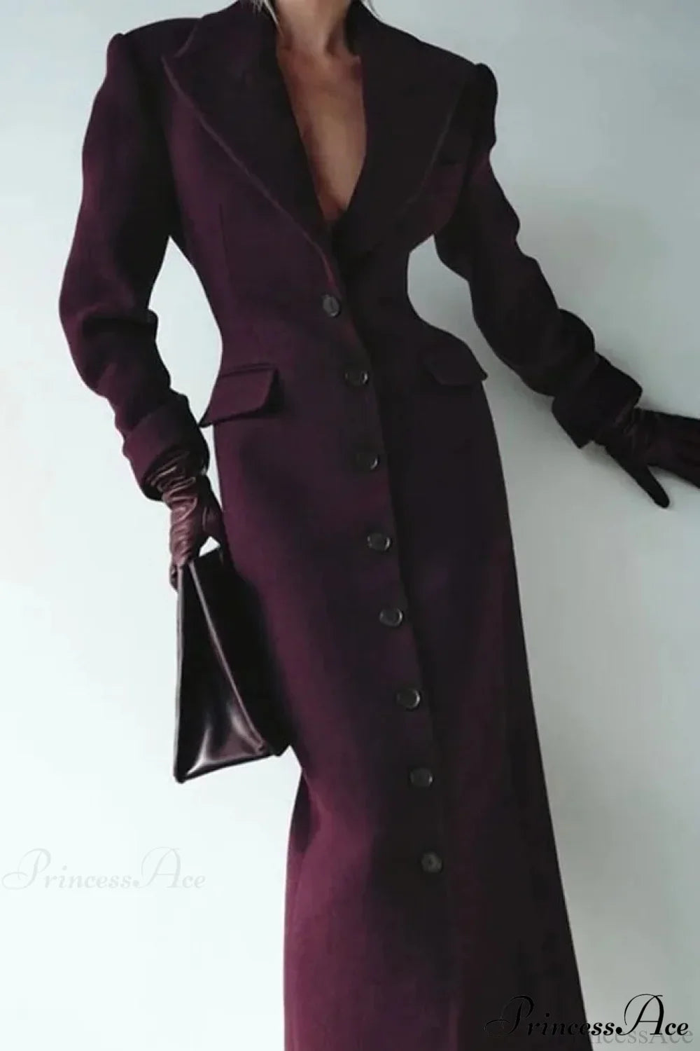 Single-Breasted Wool Coat Red / S