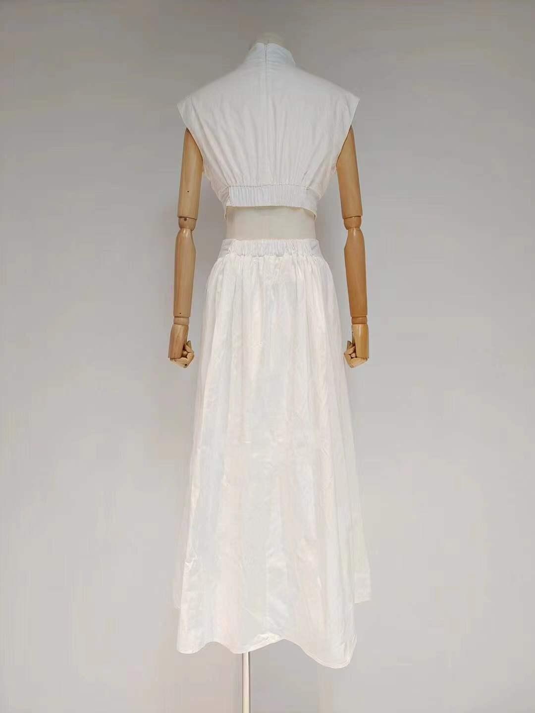 High Neck Sleeveless Cutout Pleated Maxi Dress