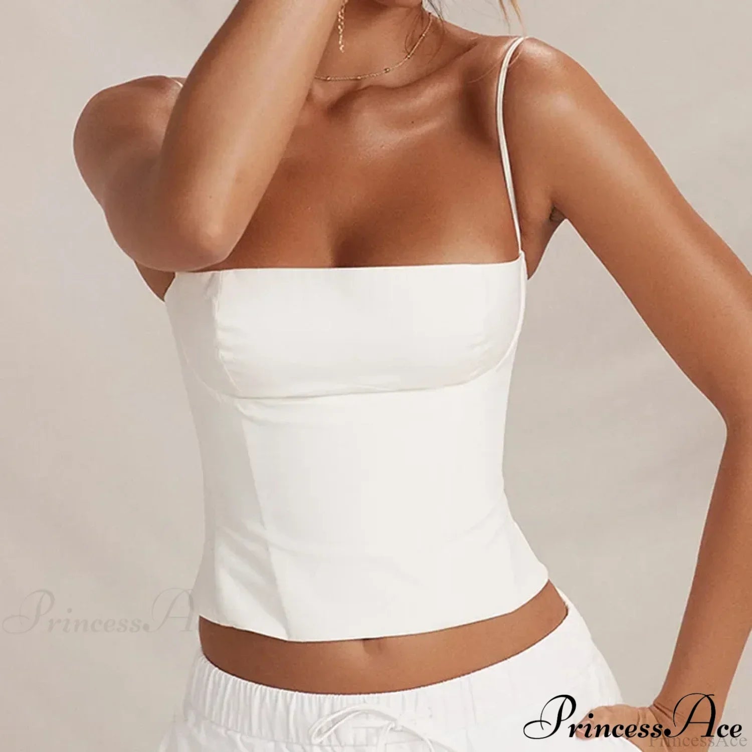 Skinny Corset Spaghetti Strap Crop Top