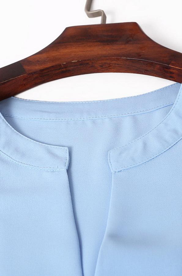 Sleeveless V-neck Single-button Pure-color Blouse