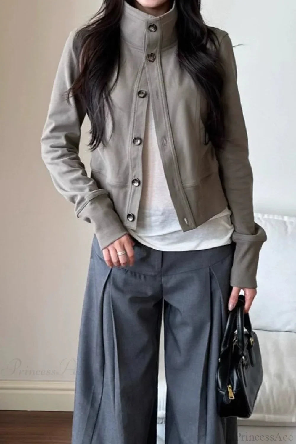 Slim Cropped Turtleneck Casual Jacket 4