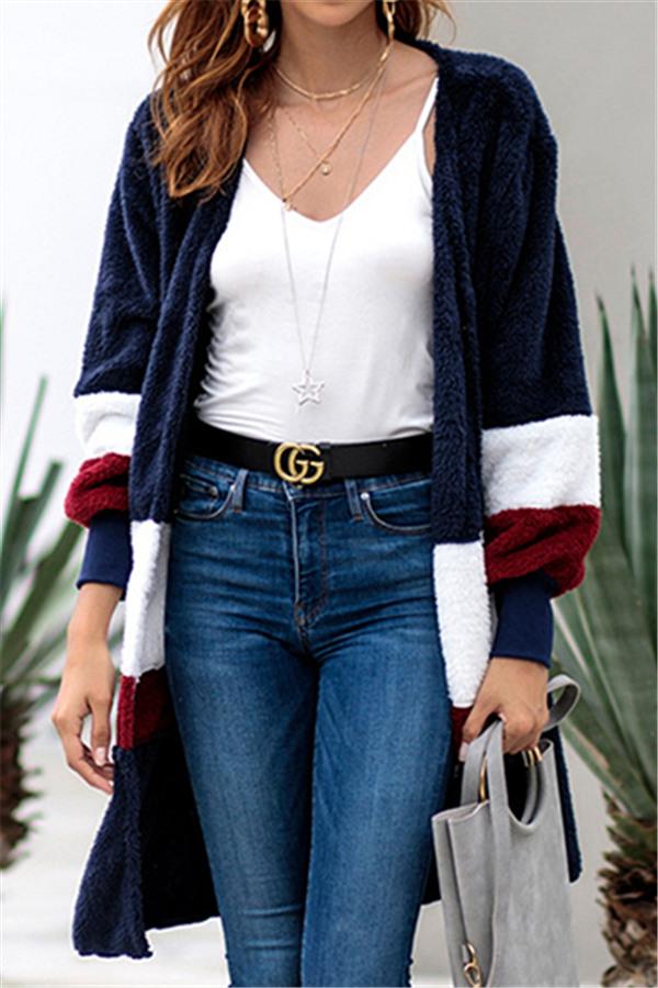 RadyRin Soft Heart Long Fleece Cardigan for Cozy Comfort