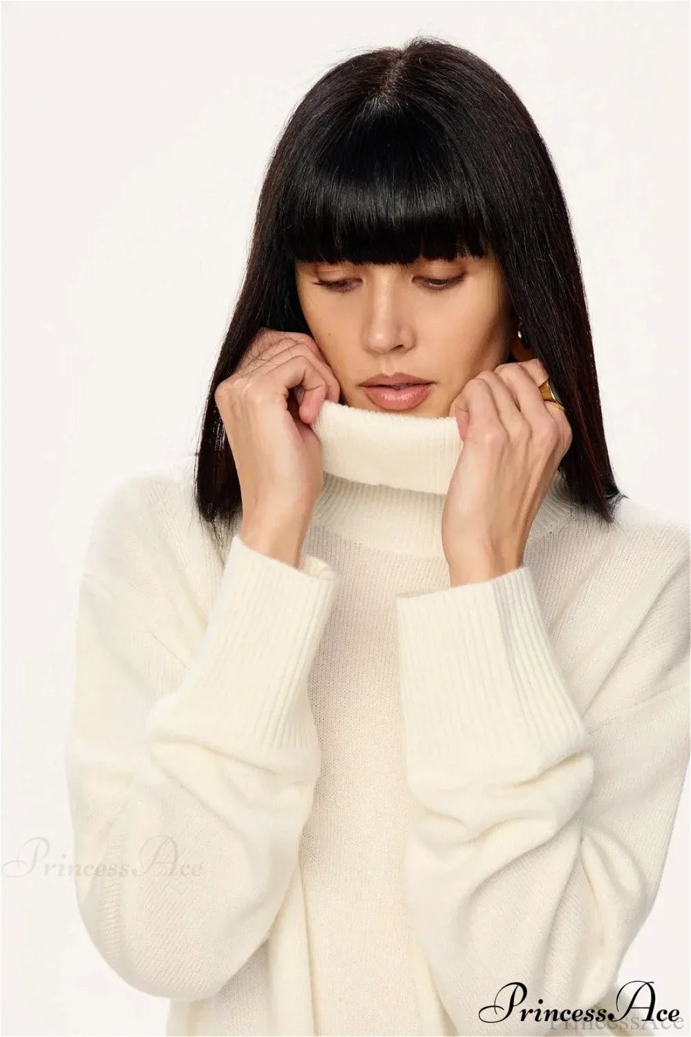 PrincessAce Soft Cozy Turtleneck Pullover Sweater