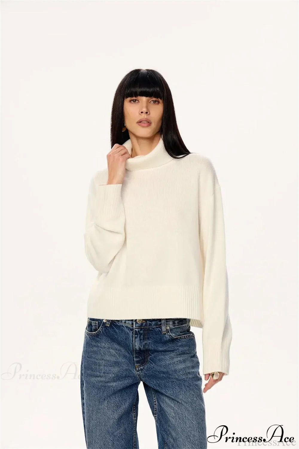 PrincessAce Soft Cozy Turtleneck Pullover Sweater
