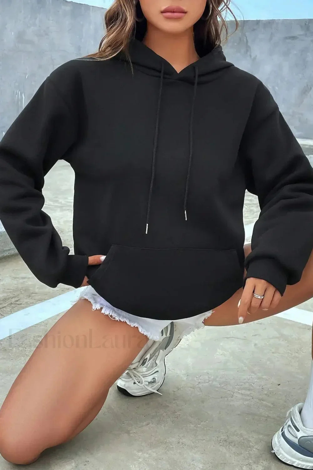 Solid Color Casual Pocket Hoodie 6
