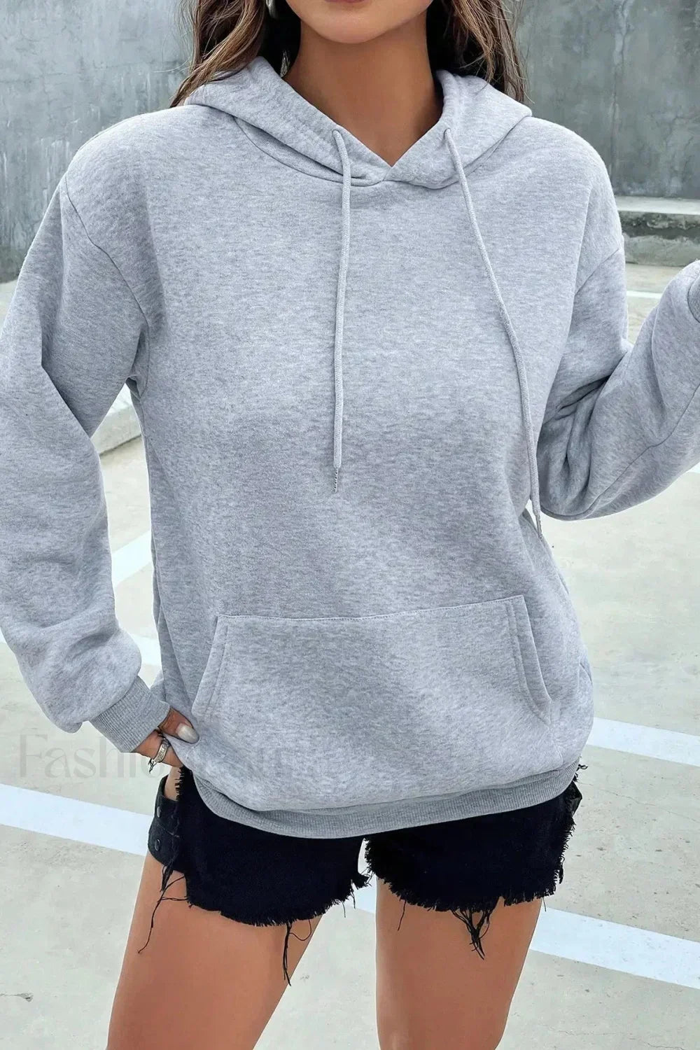 Solid Color Casual Pocket Hoodie 5