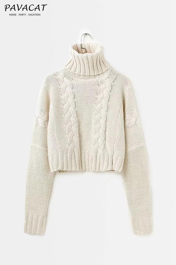 ShoptheCIC High Neck Solid Color Loose Sweater for Comfort
