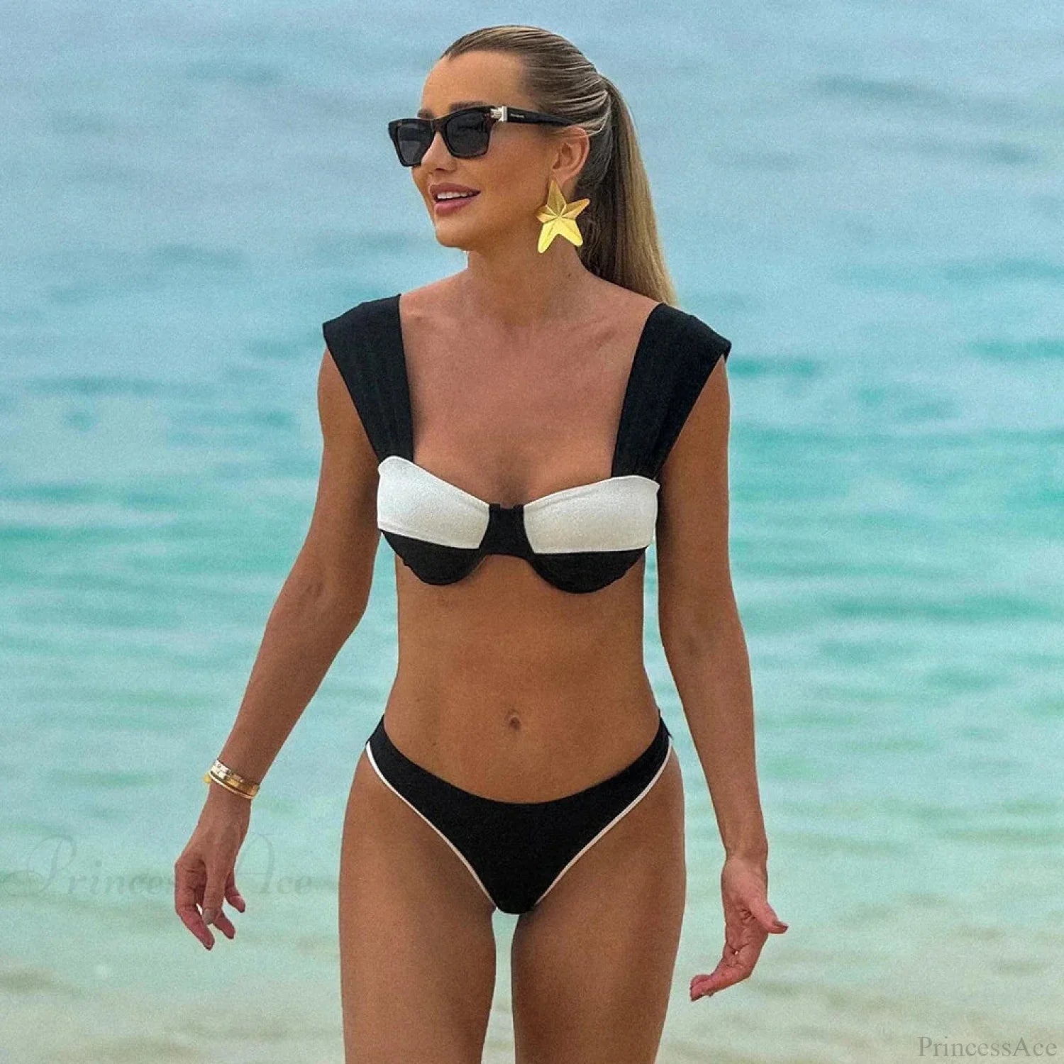 Solid Two Piece Micro Bikini Set black / S