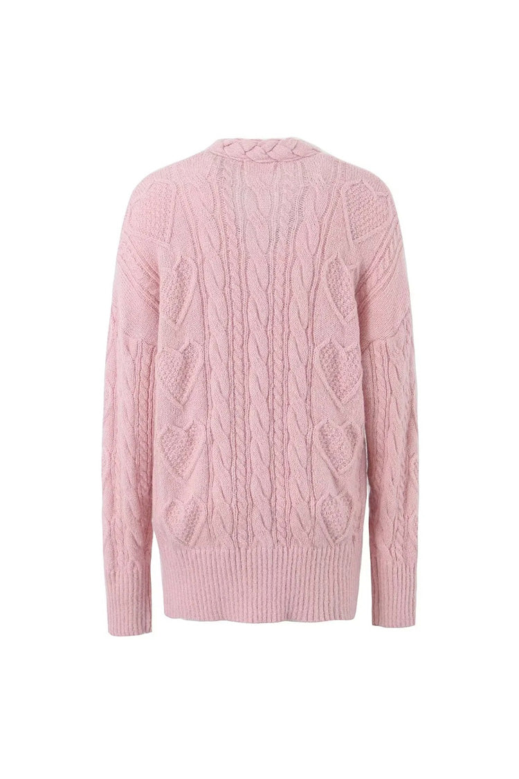 Rosedress Sparkly Crystal V Neck Fisherman Cardigan