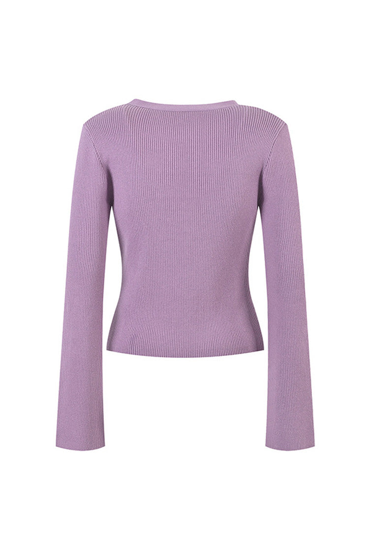 Sparkly V Neck Long Sleeve Cinched Waist Knit Cardigan