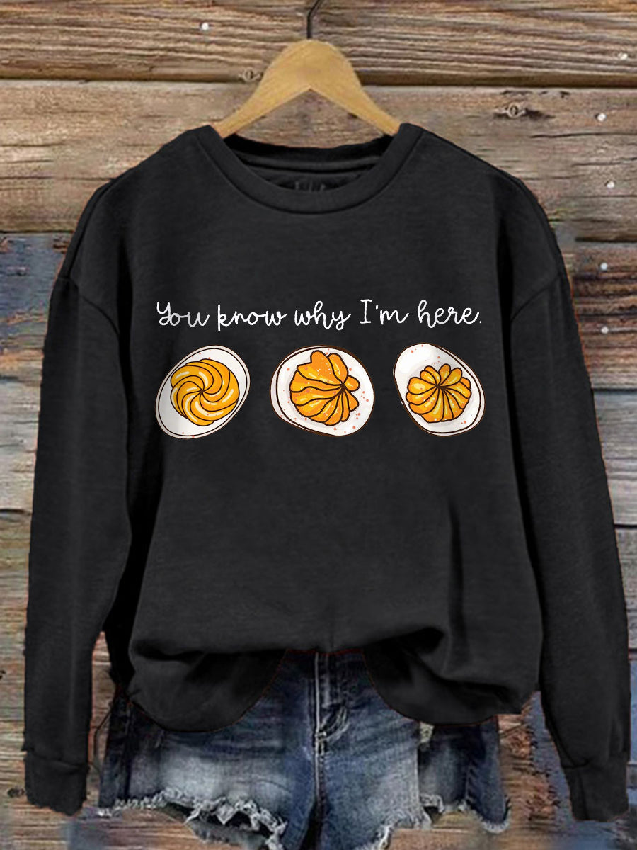 Crew Neck Pie Graphic Sweatshirt 4